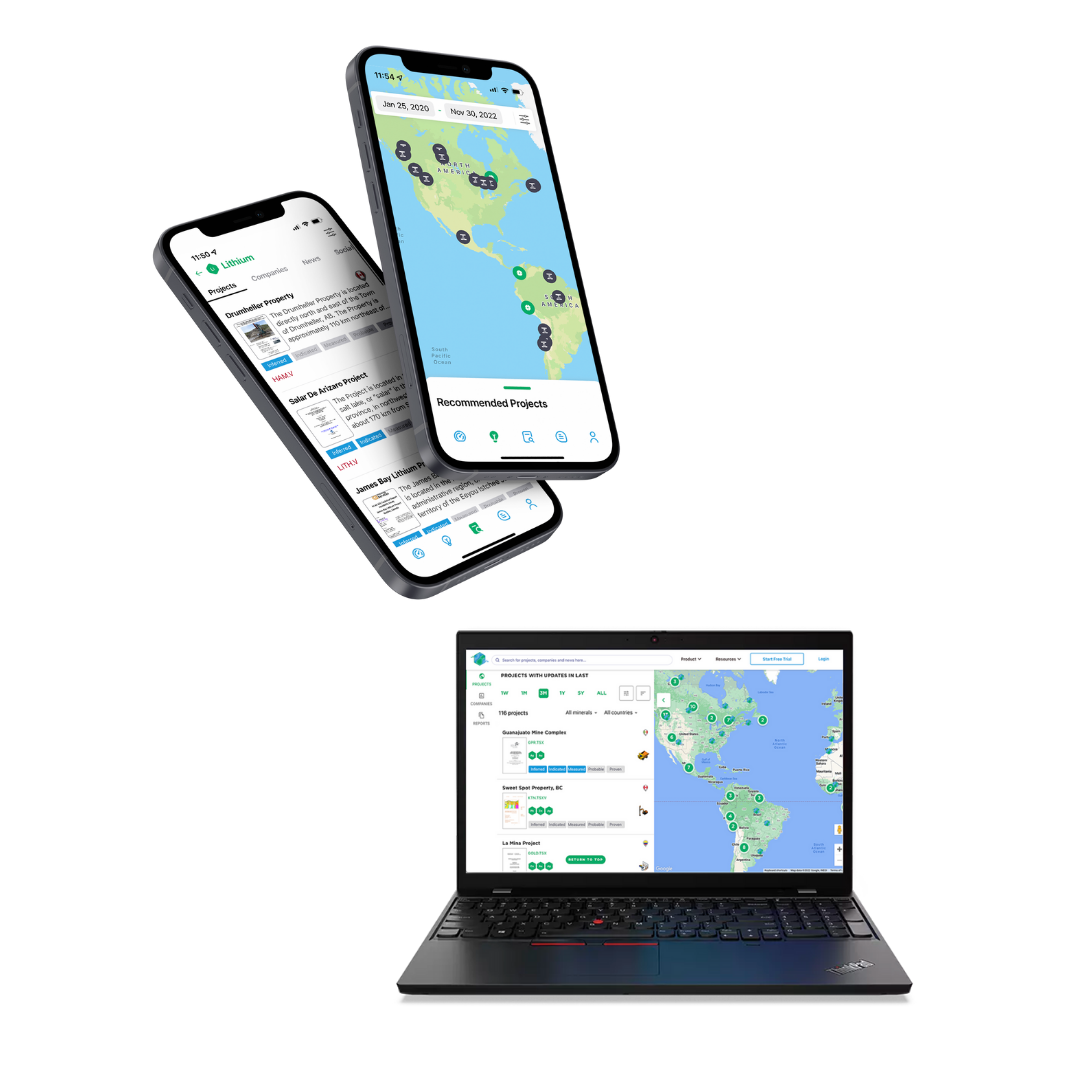 Prospector site on web and mobile